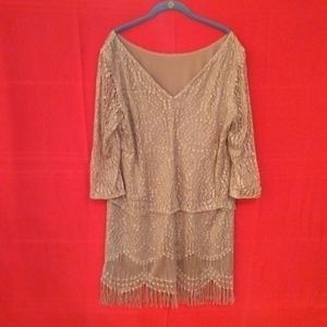 Beautiful all lace glitter women'evening dress